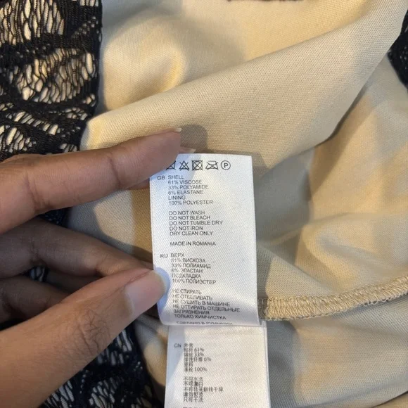 REISS Alma Gathered Lace Dress - Picture 6 of 6